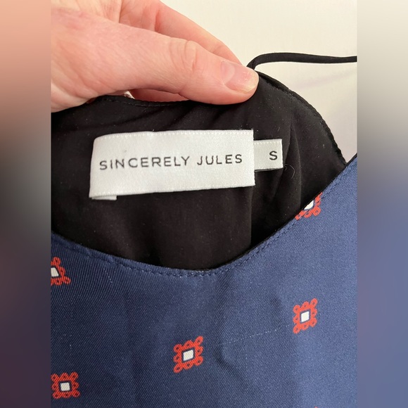 Sincerely Jules navy silk dress - Picture 4 of 5